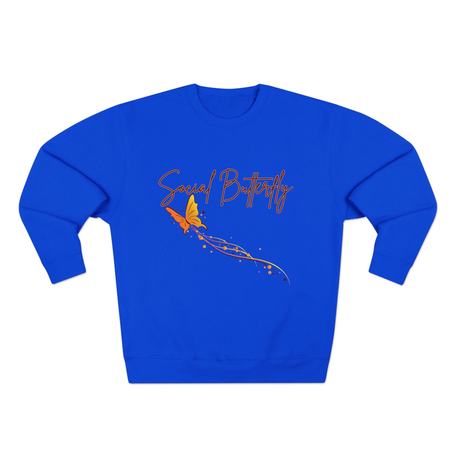 Social Butterfly Crewneck Sweatshirt | Cozy Fall Fashion, Gift for Friends, Casual Wear, Butterfly Design, Unisex Style
