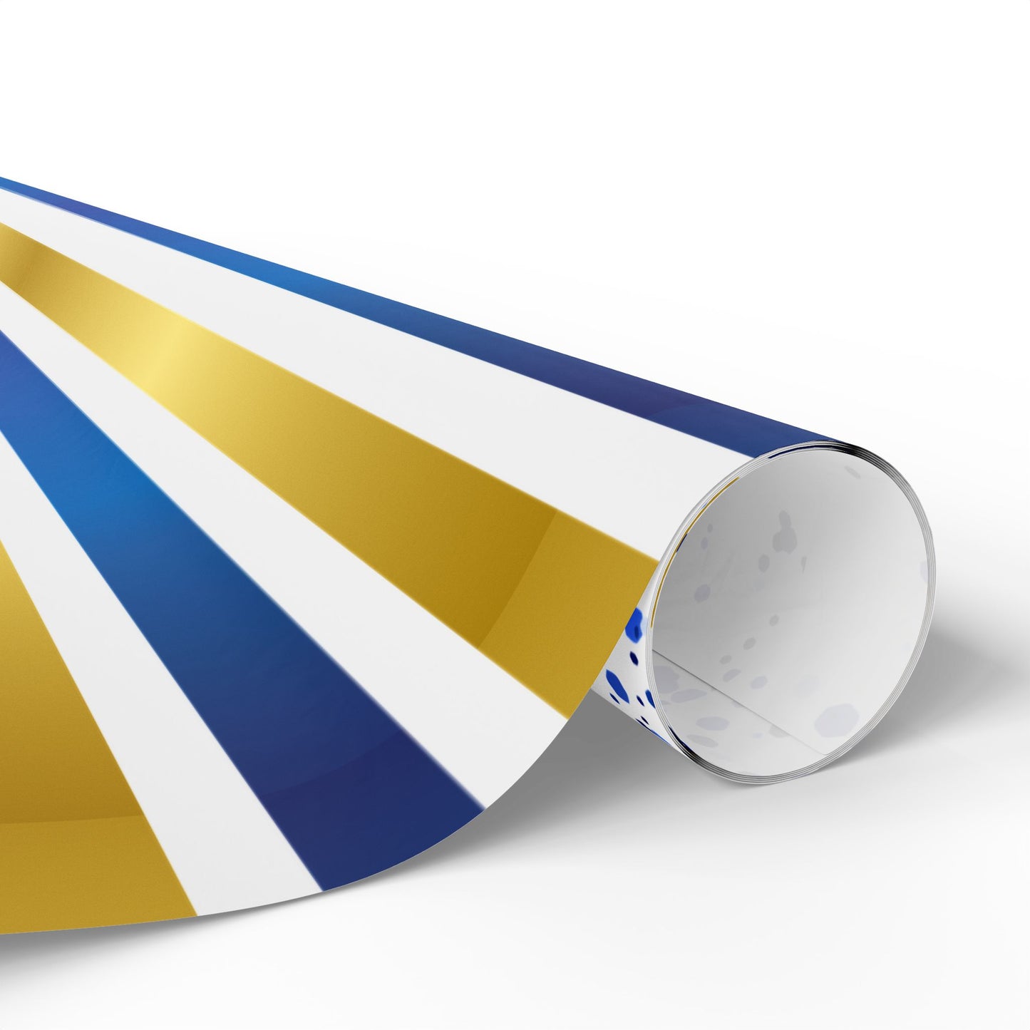 Elegant Floral Wrapping Paper, Gift Wrap for Weddings, Birthdays, Holidays, Blue and Gold Designs, Ideal for Special Occasions