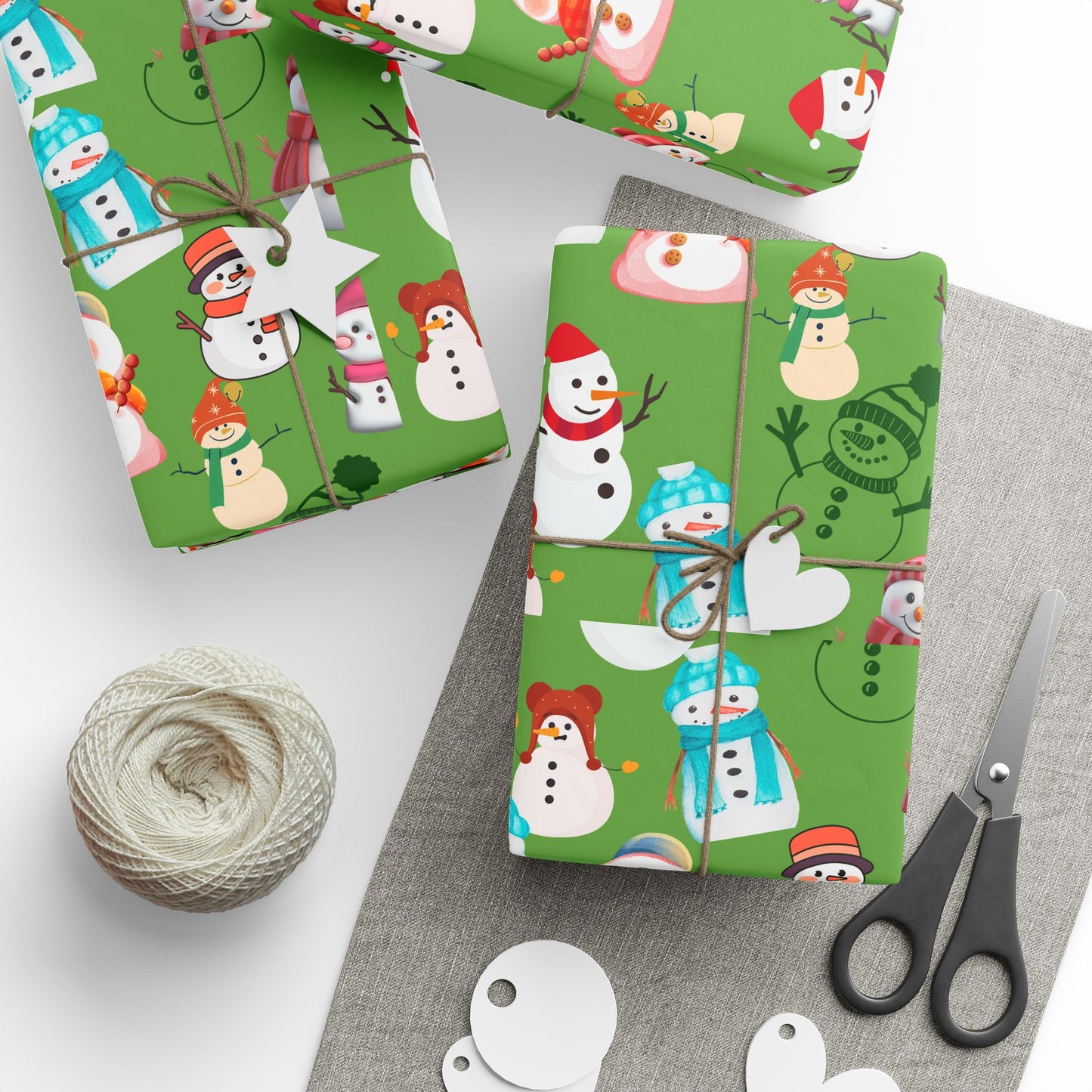 Festive Wrapping Paper for Holidays, Gift Wrap for Christmas, Snowman and Winter Animal Design, Merry Seasonal Packaging