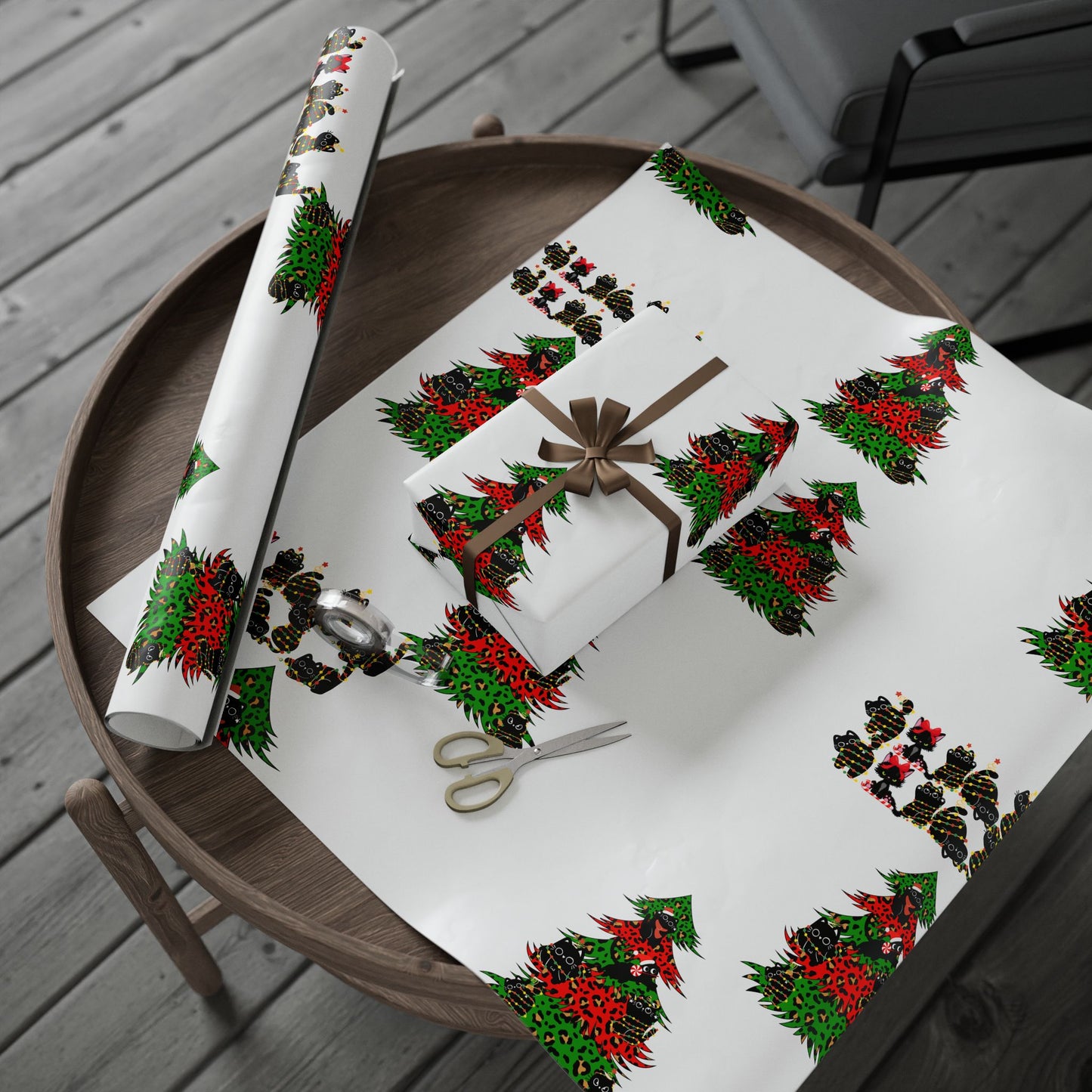 Festive Wrapping Paper - Holiday Gift Wrap, Christmas Packaging, Eco-Friendly Wrap, Party Decorations, Cat Lovers Gifts