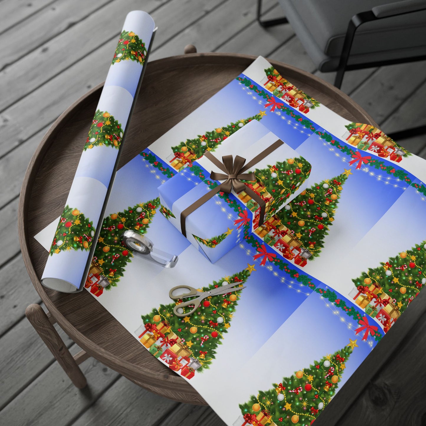Christmas Wrapping Paper, Holiday Gift Wrap, Festive Tree Design, Cute Gift Wrap, Merry Christmas Decor