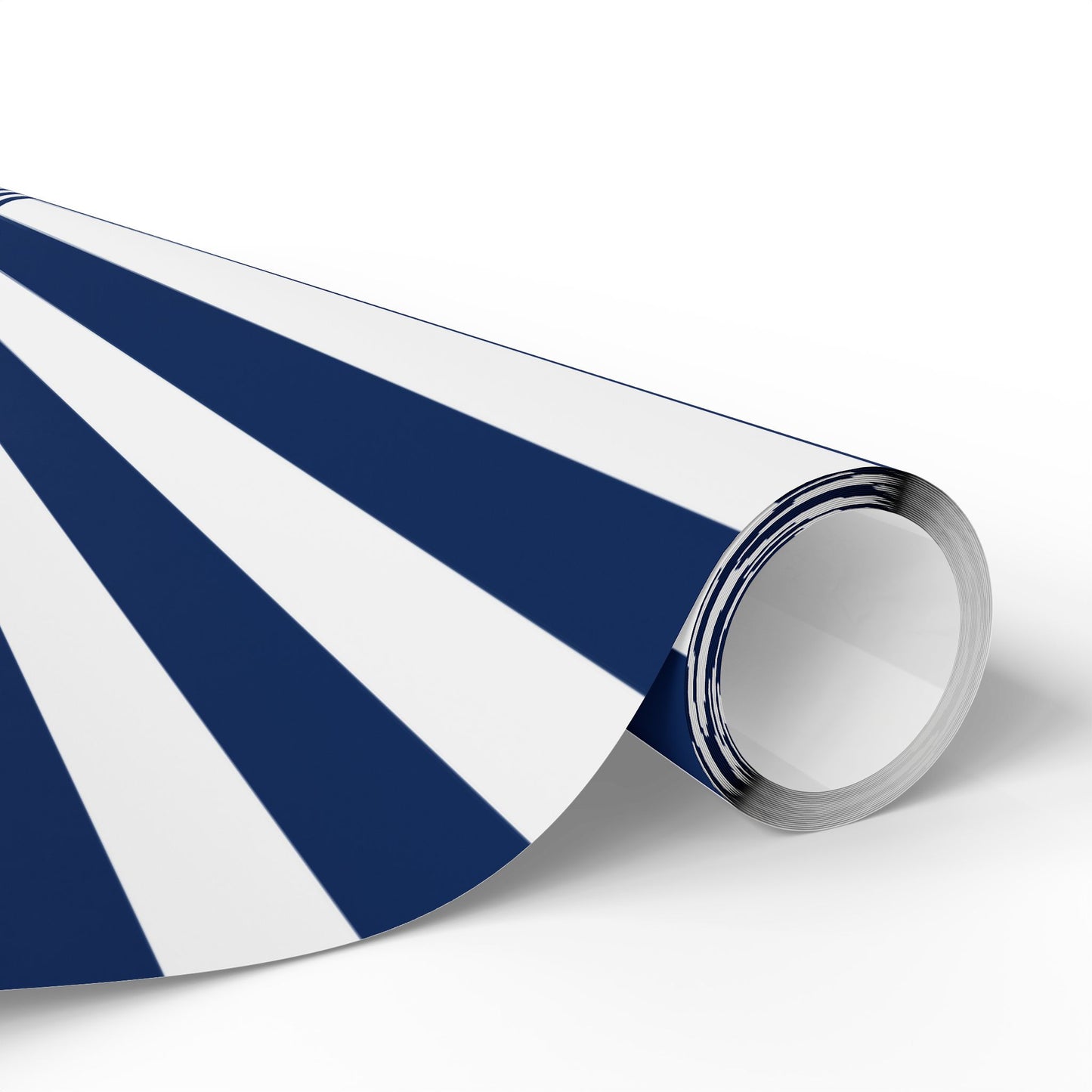 Nautical Striped Wrapping Paper Roll, Gift Wrap for Birthdays, Weddings, Baby Showers, Holidays, Navy Blue Decoration