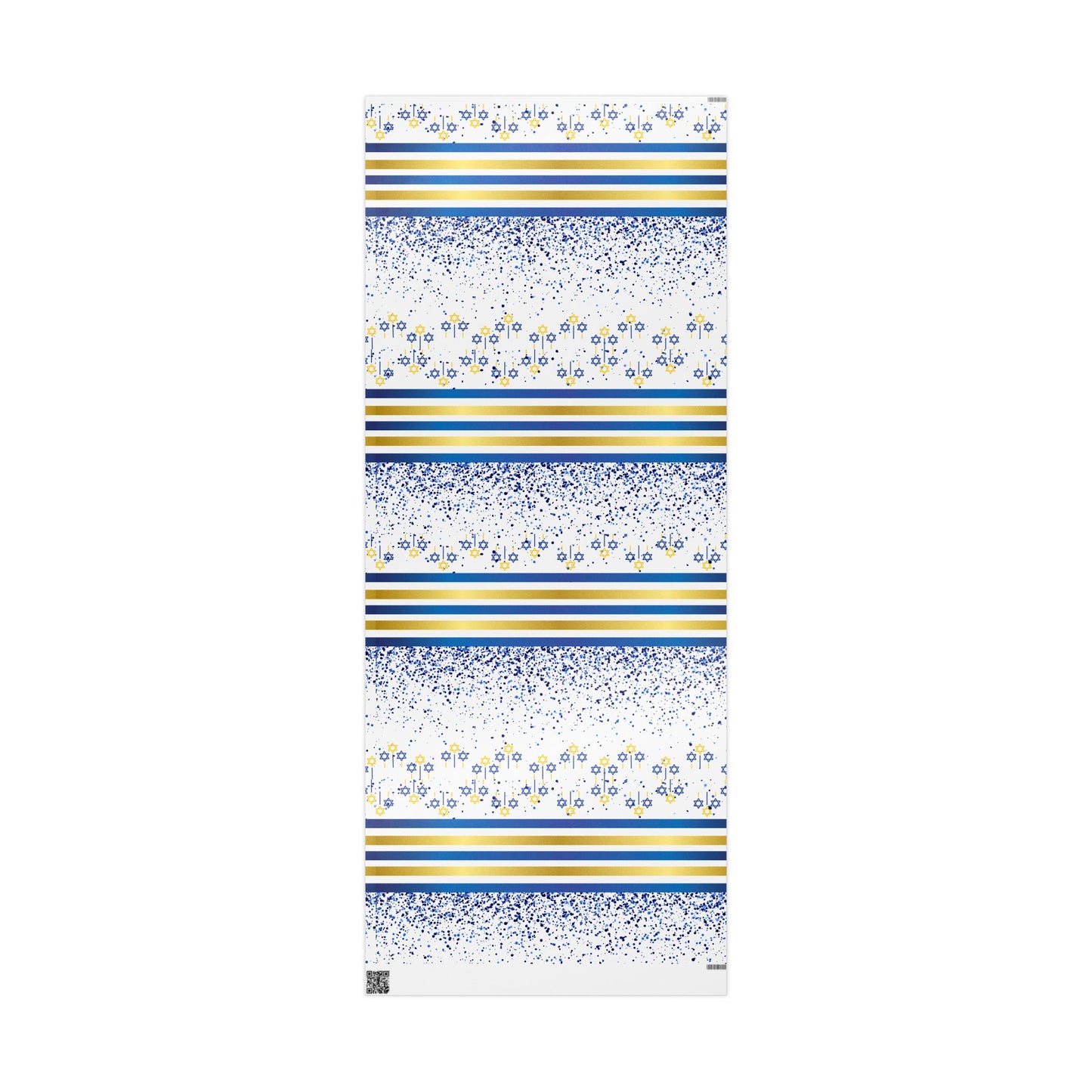 Elegant Floral Wrapping Paper, Gift Wrap for Weddings, Birthdays, Holidays, Blue and Gold Designs, Ideal for Special Occasions