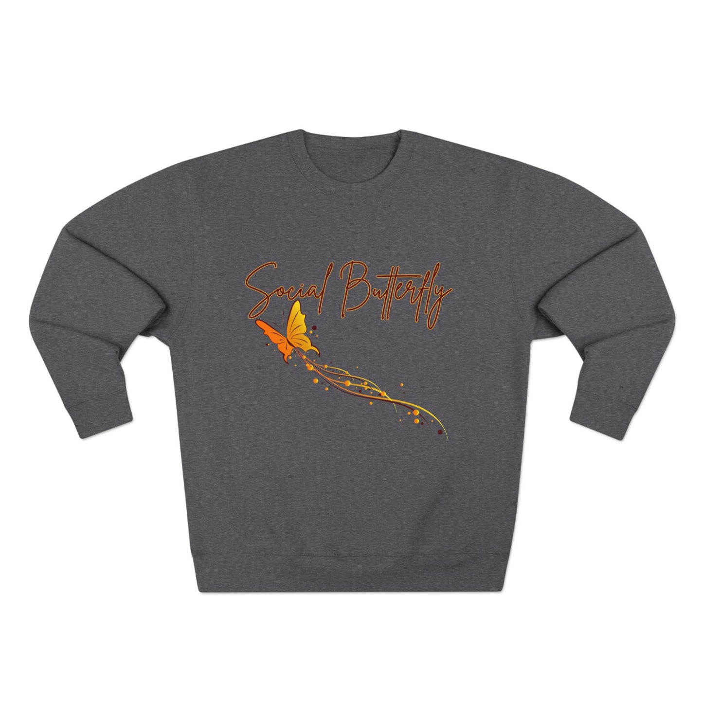 Social Butterfly Crewneck Sweatshirt | Cozy Fall Fashion, Gift for Friends, Casual Wear, Butterfly Design, Unisex Style