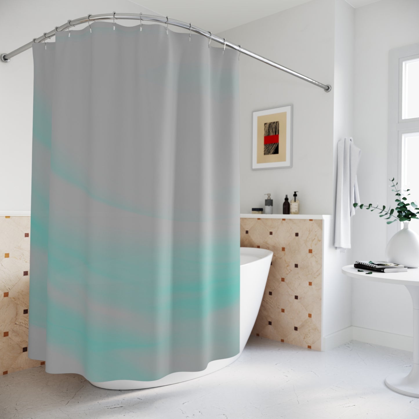 Serene Abstract Shower Curtain, Modern Bathroom Decor, Minimalist Home Accessory, Gift for New Homeowners, Spa Vibes