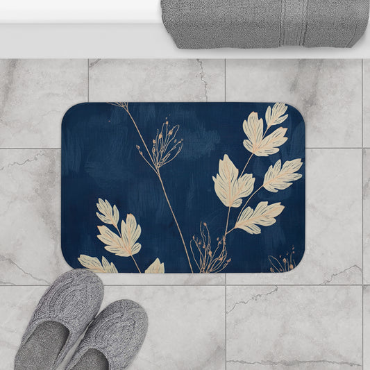 Elegant Floral Bath Mat, Soft Bathroom Rug, Nature-Inspired Decor, Cozy Home Accessory, Gift for Housewarming, Spa Vibes
