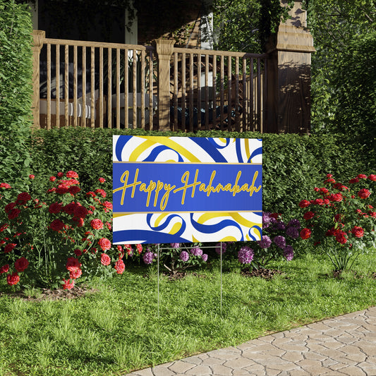 Happy Hanukkah Lawn Sign, Holiday Decor, Outdoor Decorations, Festive Yard Sign, Jewish Celebration Sign, Home Decor