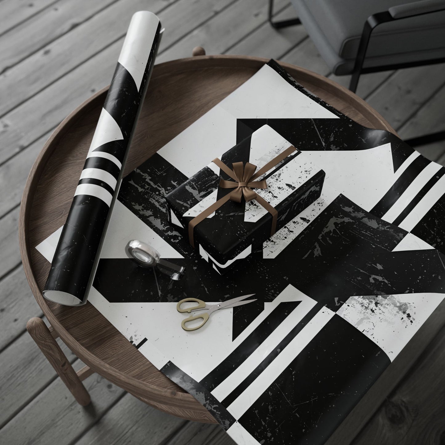 Modern Geometric Wrapping Paper | Stylish Gift Wrap for Any Occasion | Holiday, Birthday, Eco-Friendly, Black and White Design