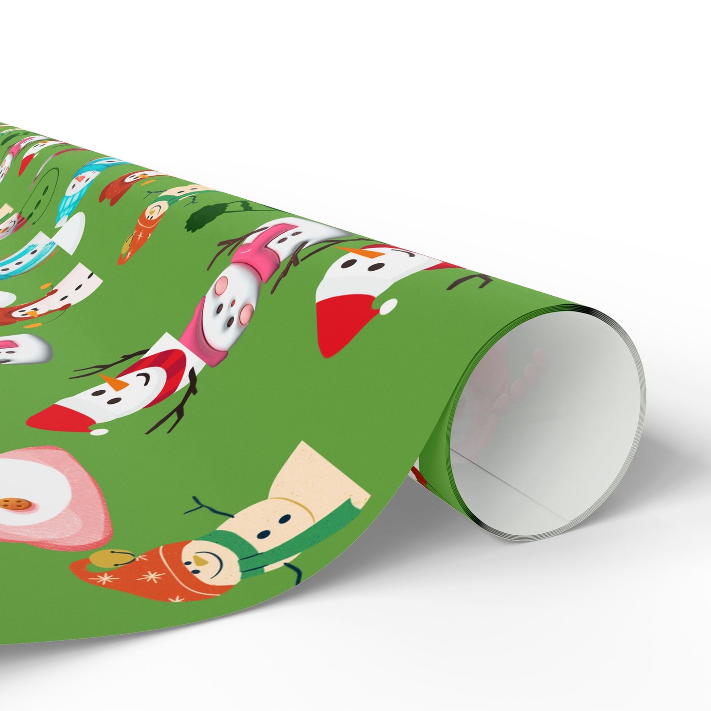 Festive Wrapping Paper for Holidays, Gift Wrap for Christmas, Snowman and Winter Animal Design, Merry Seasonal Packaging