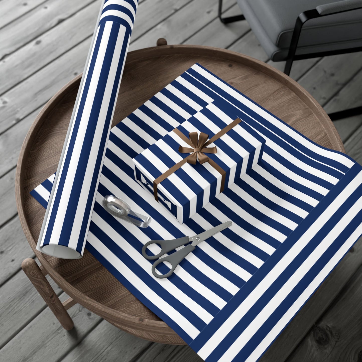 Nautical Stripe Gift Wrap Papers | Eco-Friendly Wrapping Paper for Birthdays, Holidays, Parties, and Special Occasions, Blue Striped [...]