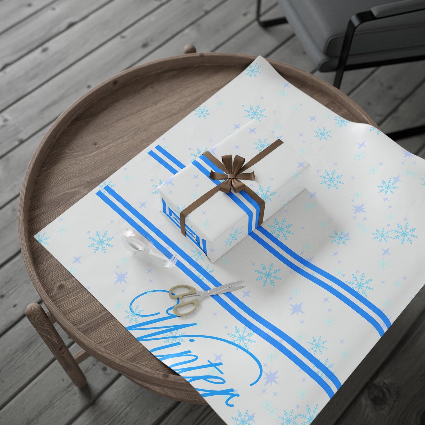 Winter Wonderland Wrapping Paper, Holiday Gift Wrap, Snowflake Design, Cute Christmas Wrapping, New Year Packaging, Seasonal Decorations