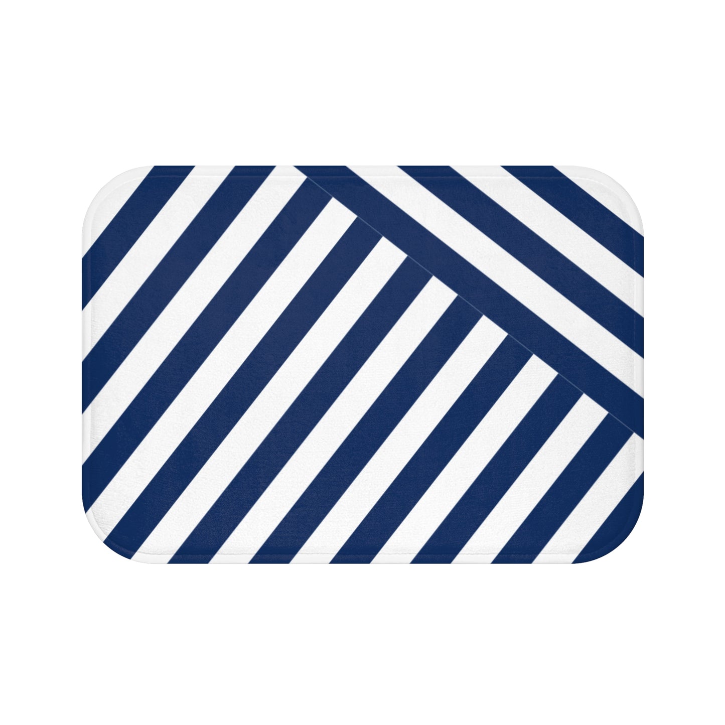 Nautical Striped Bath Mat | Coastal Bathroom Decor, Shower Rug, Home Spa Accessory, Gift Idea for Beach Lovers, Modern Bathroom Essentials