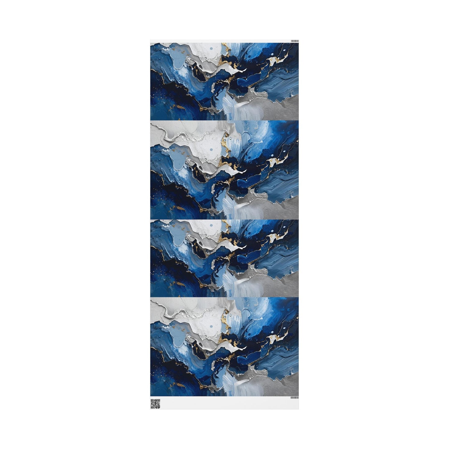 Elegant Abstract Wrapping Paper, Gift Wrap, Party Decor, Blue and Gold Design, Holiday Gift Giving, Eco-Friendly Wrapping