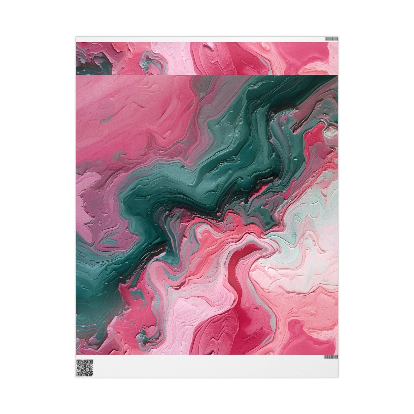 Artistic Wrapping Paper, Abstract Pink Green Gift Wrap, Premium Birthday, Holiday, and Celebration Paper, Unique Gift Packaging
