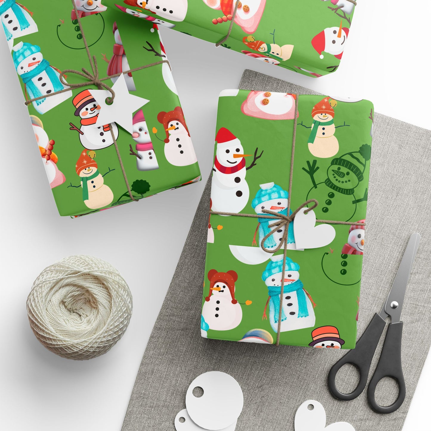 Festive Wrapping Paper for Holidays, Gift Wrap for Christmas, Snowman and Winter Animal Design, Merry Seasonal Packaging