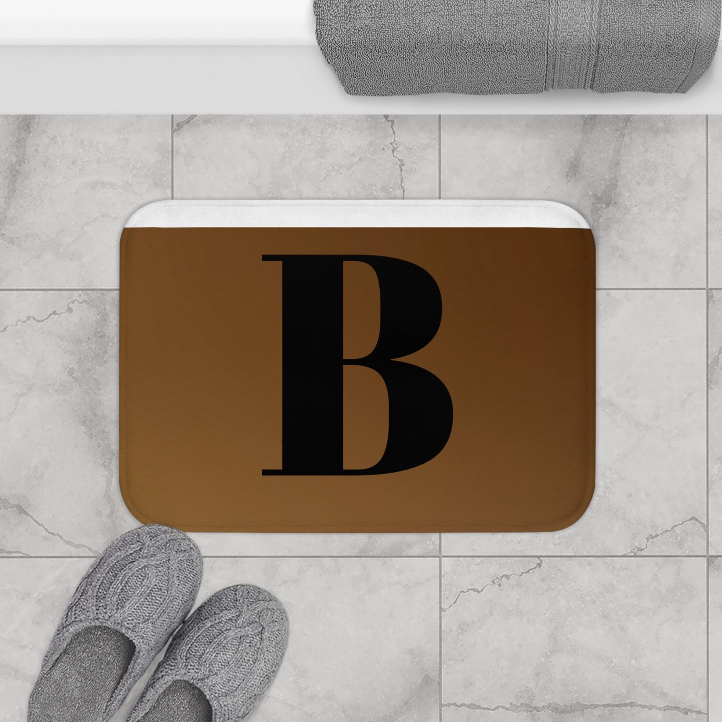 Cozy Earth-Tone Bath Mat, Soft Bath Rug, Non-Slip Bathroom Mat, Eco-Friendly Shower Mat, Comfortable Home Décor