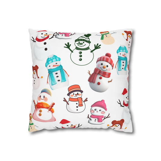Snowman Decorative Pillowcase, Winter Decor Pillow, Cozy Christmas Pillow, Holiday Home Accent, Gift for Snowman Lovers