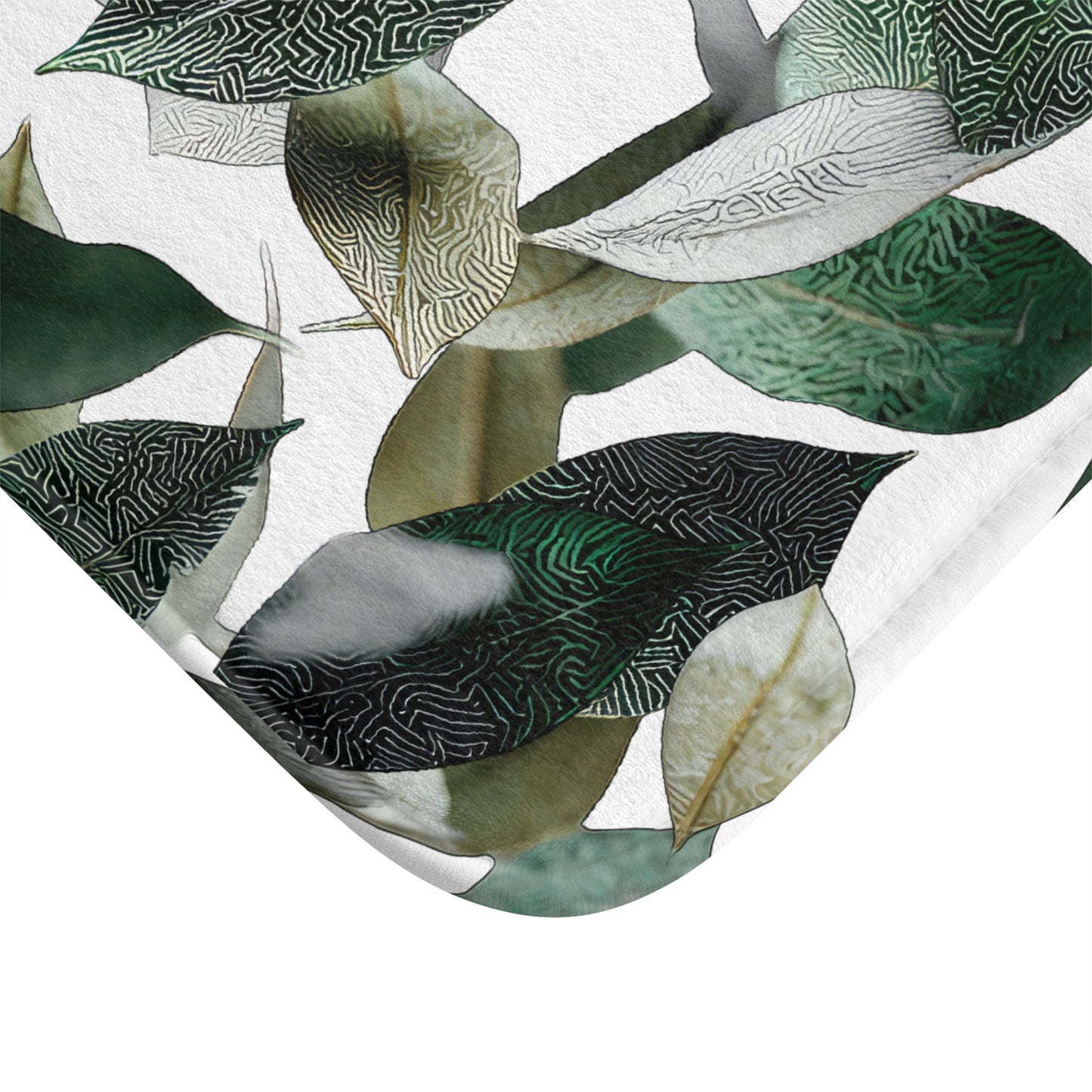 Leafy Green Bath Mat - Nature-Inspired Home Decor, Bathroom Accessory, Eco-Friendly Gift, Modern Bathroom Essentials