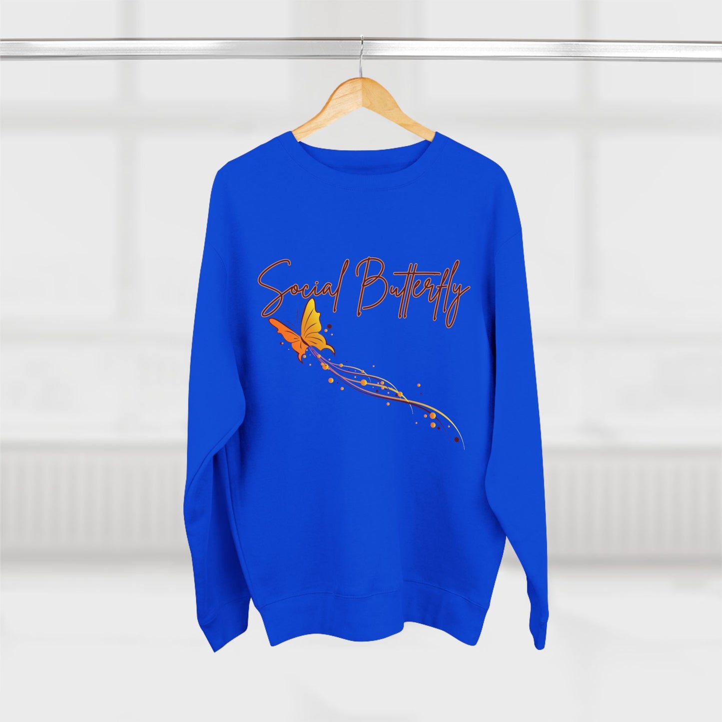 Social Butterfly Crewneck Sweatshirt | Cozy Fall Fashion, Gift for Friends, Casual Wear, Butterfly Design, Unisex Style