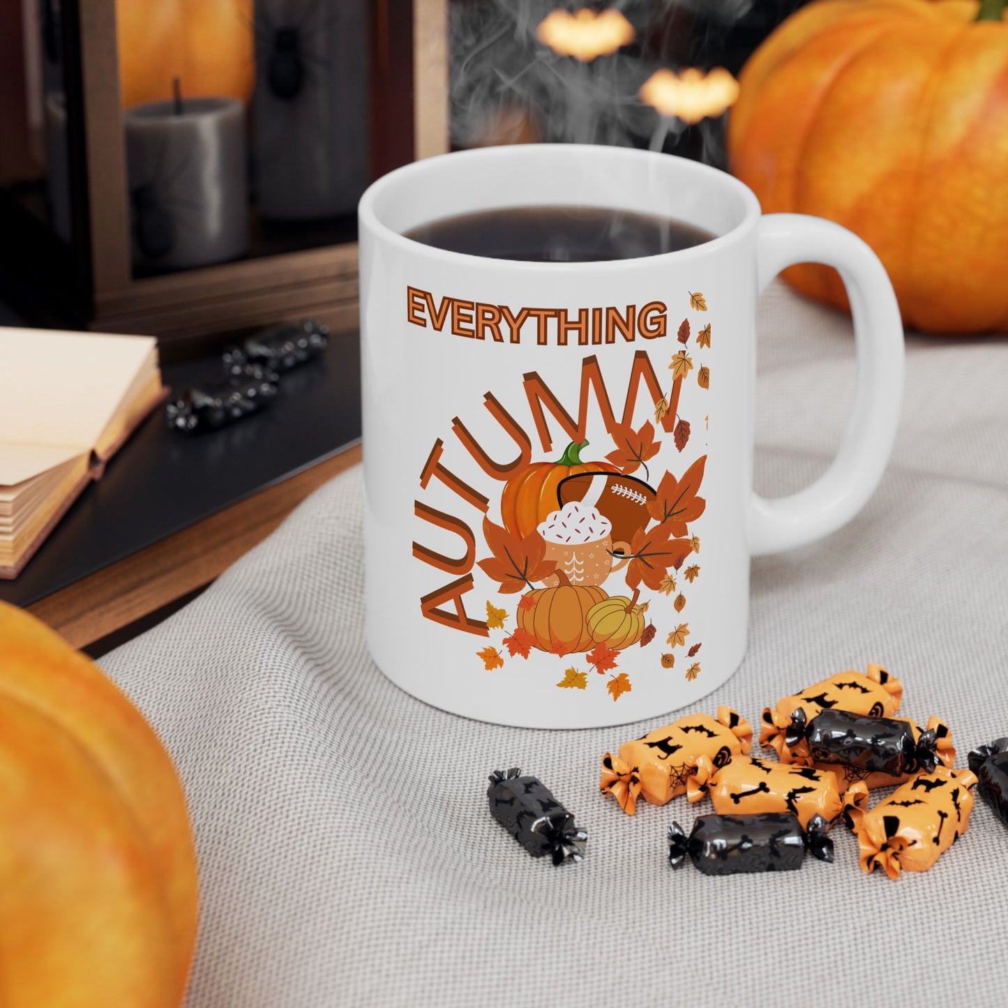 Everything Autumn Mug – Cozy Fall Coffee Cup with Pumpkins, Leaves & Seasonal Vibes | Perfect Autumn Gift