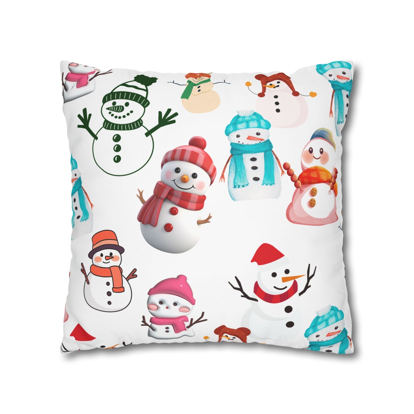 Snowman Decorative Pillowcase, Winter Decor Pillow, Cozy Christmas Pillow, Holiday Home Accent, Gift for Snowman Lovers