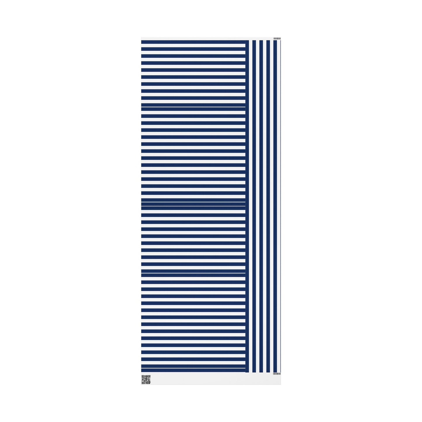 Nautical Striped Wrapping Paper Roll, Gift Wrap for Birthdays, Weddings, Baby Showers, Holidays, Navy Blue Decoration