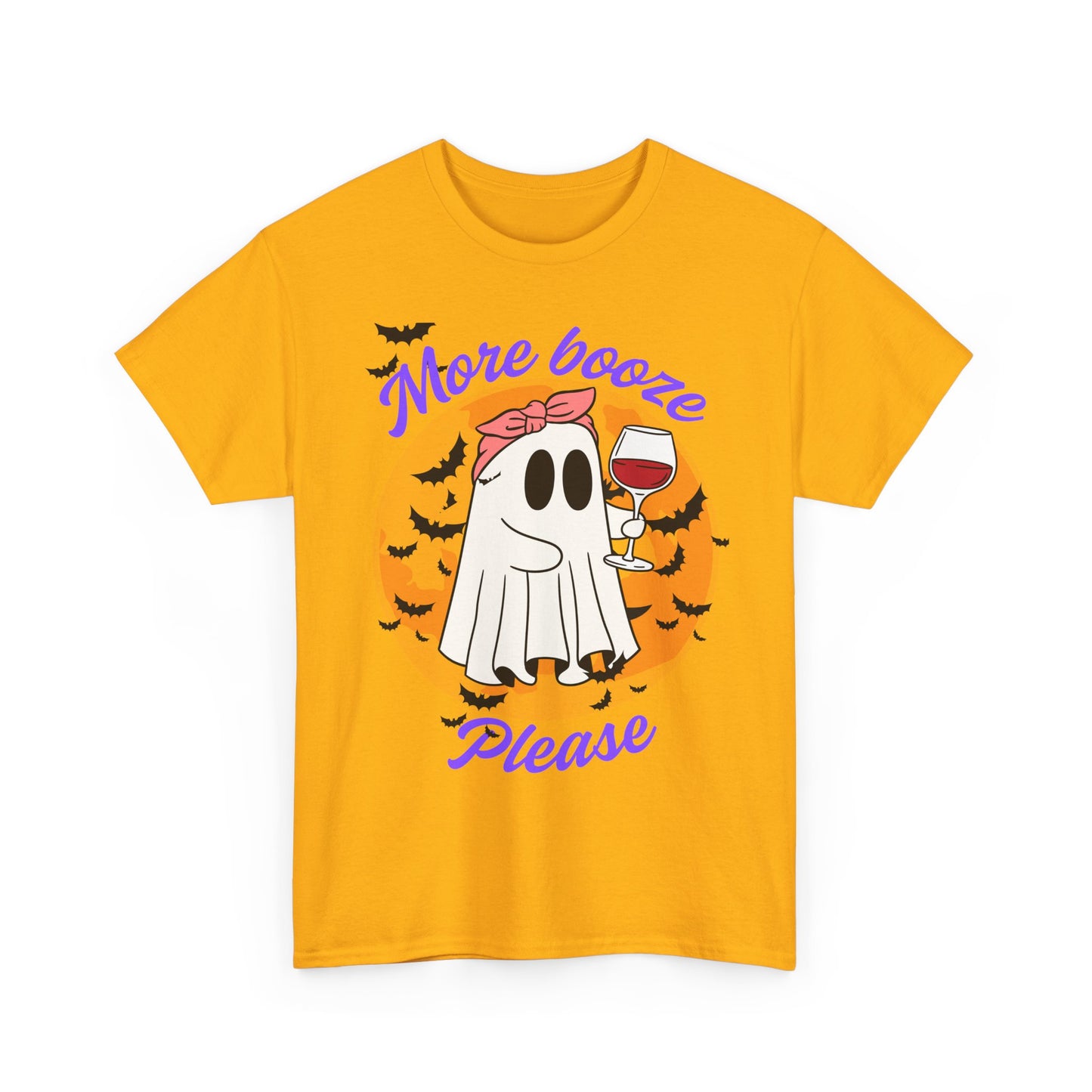 Spooky Ghost Party Tee - More Booze Please, Halloween Shirt, Unisex Graphic Tee, Fun Halloween Apparel, Ghost Lover Gift