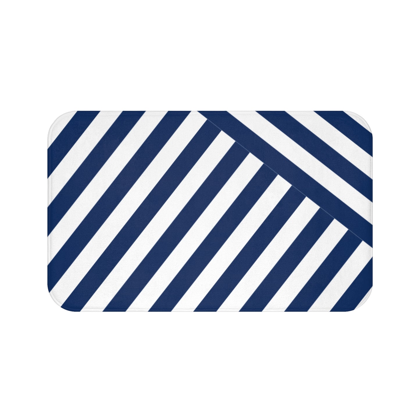 Nautical Striped Bath Mat | Coastal Bathroom Decor, Shower Rug, Home Spa Accessory, Gift Idea for Beach Lovers, Modern Bathroom Essentials