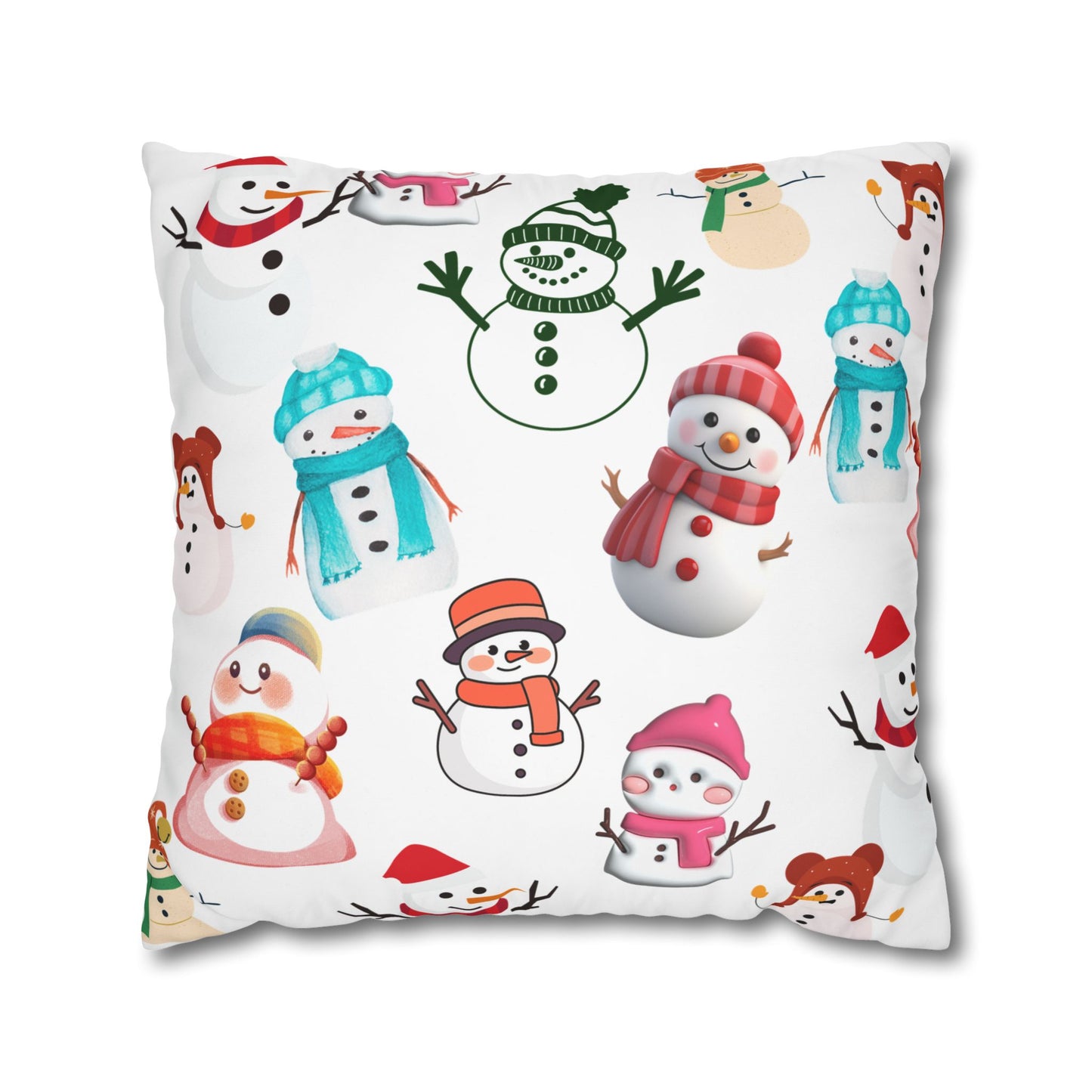 Snowman Decorative Pillowcase, Winter Decor Pillow, Cozy Christmas Pillow, Holiday Home Accent, Gift for Snowman Lovers