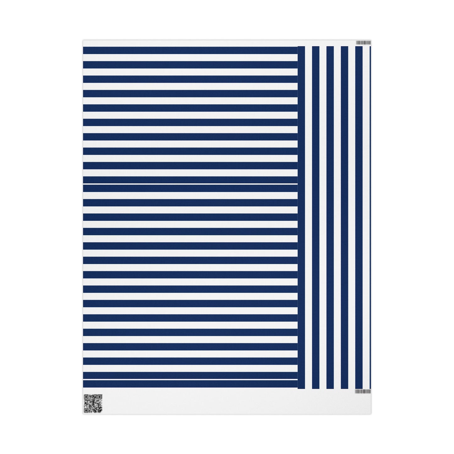 Nautical Striped Wrapping Paper Roll, Gift Wrap for Birthdays, Weddings, Baby Showers, Holidays, Navy Blue Decoration