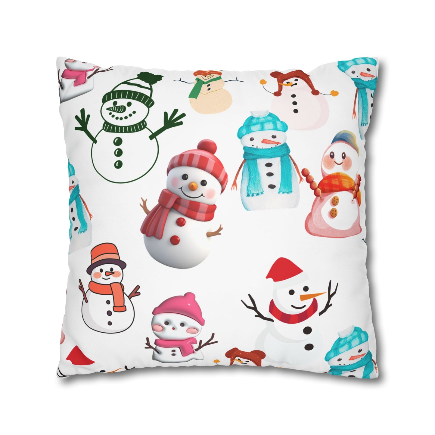 Snowman Decorative Pillowcase, Winter Decor Pillow, Cozy Christmas Pillow, Holiday Home Accent, Gift for Snowman Lovers