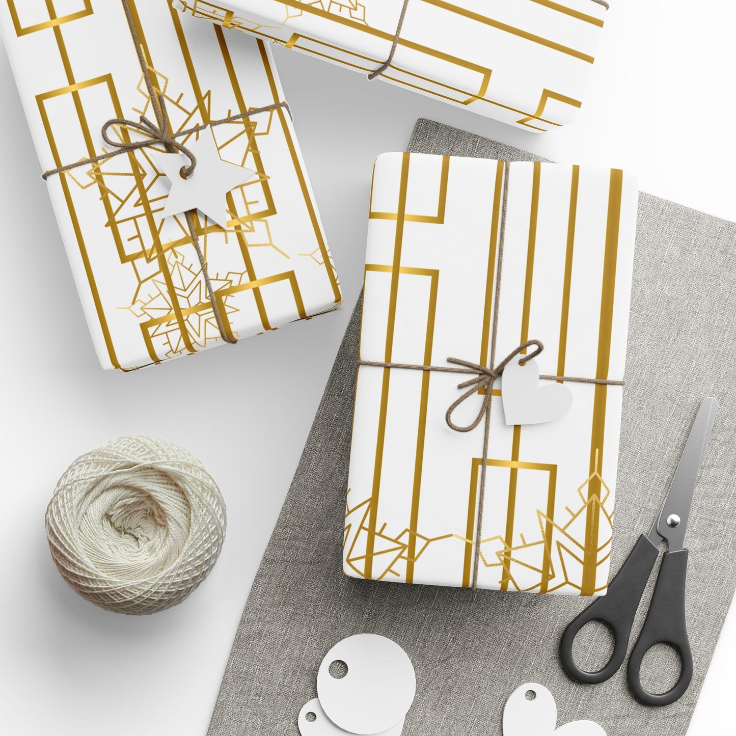 Elegant Gold-Patterned Wrapping Paper for Gifts, Holiday Wrap, Party Supplies, Eco-Friendly Gift Wrap, Stylish Present Decor
