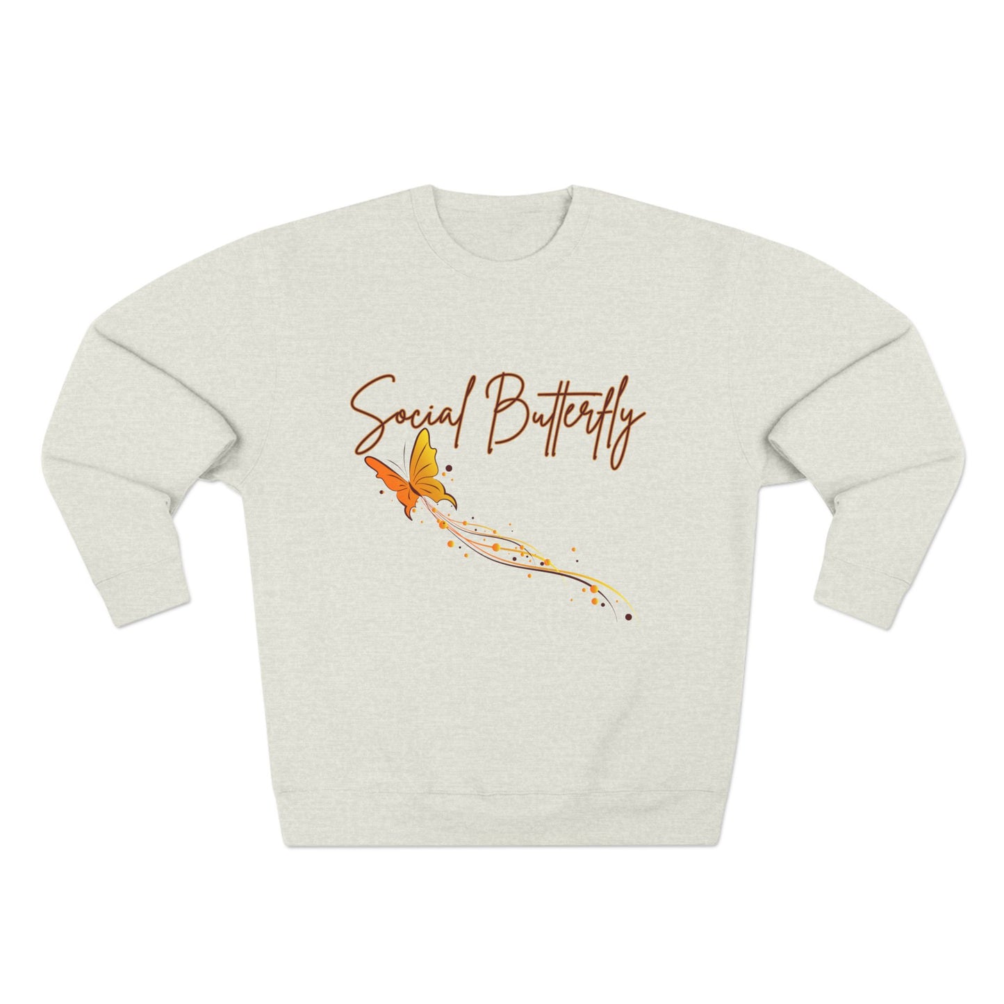 Social Butterfly Crewneck Sweatshirt | Cozy Fall Fashion, Gift for Friends, Casual Wear, Butterfly Design, Unisex Style