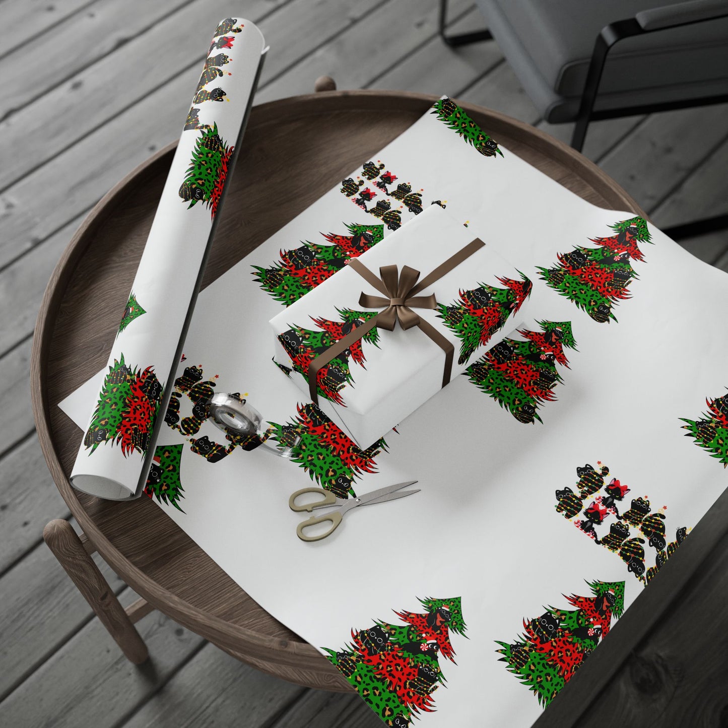 Festive Wrapping Paper - Holiday Gift Wrap, Christmas Packaging, Eco-Friendly Wrap, Party Decorations, Cat Lovers Gifts