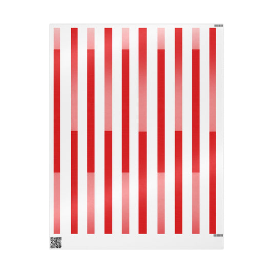 Festive Wrapping Paper, Gift Wrap for Holidays, Christmas, Birthdays, Special Occasions, Red and White Stripes
