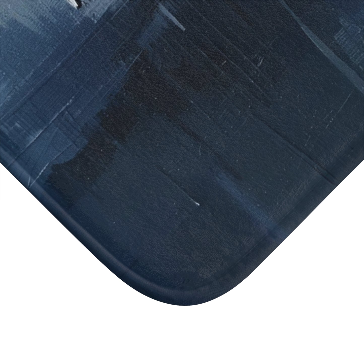 Elegant Blue Abstract Bath Mat, Modern Home Decor, Spa Gift, Bathroom Accessory, Art Print Rug