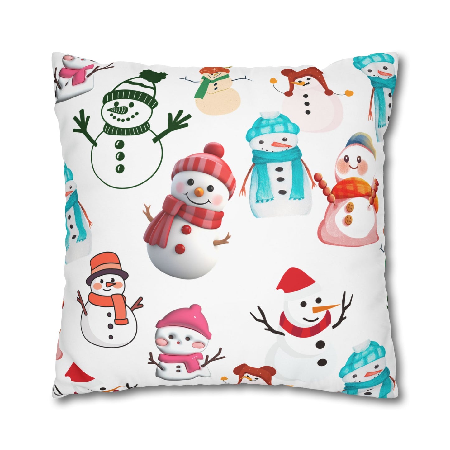 Snowman Decorative Pillowcase, Winter Decor Pillow, Cozy Christmas Pillow, Holiday Home Accent, Gift for Snowman Lovers